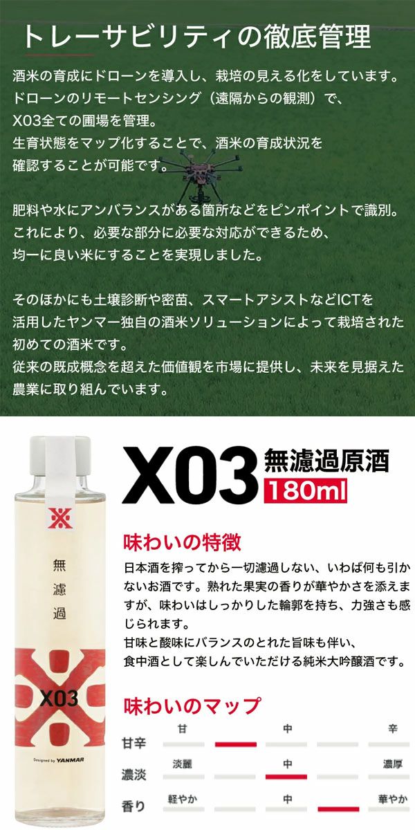 12本入　沢の鶴X03（エックスゼロスリー）180ml 無濾過原酒