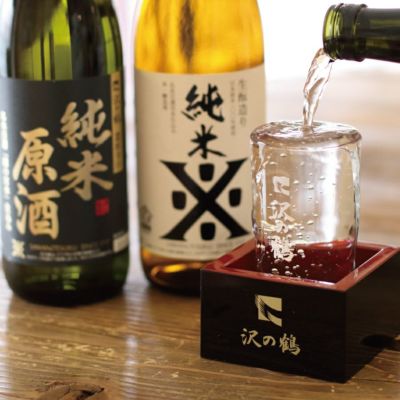 [沢の鶴]おうちでこぼれ酒セット 720ml×2本 オリジナルグラス＆塗り枡 ｜日本酒通販は沢の鶴公式オンラインショップ